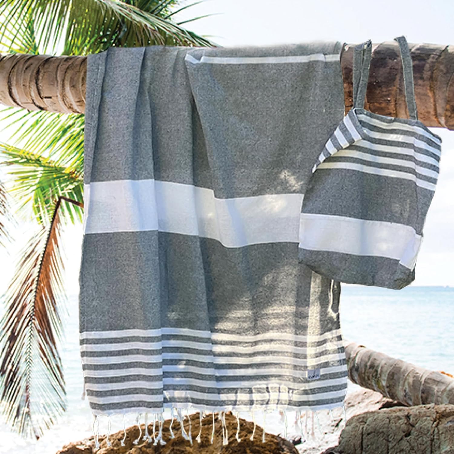 Cohzi Turkish Beach Towel and Tote Bag